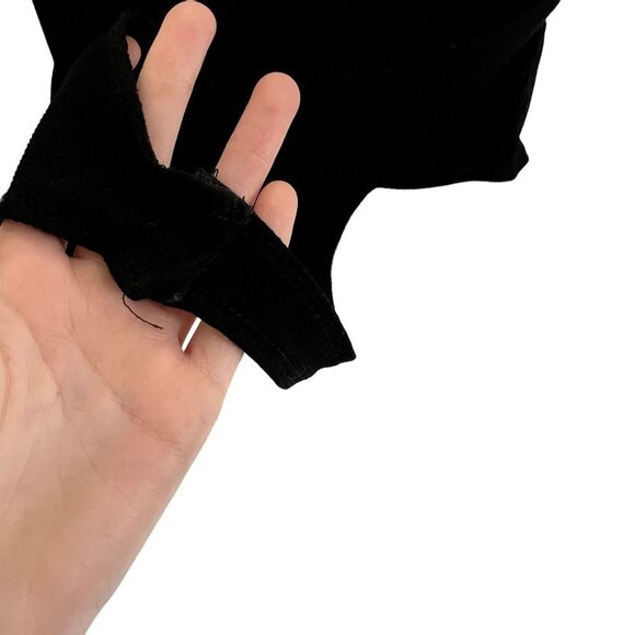 Le Lis Collection black and cream corset body suit long sleeves knit material - Picture 6 of 7